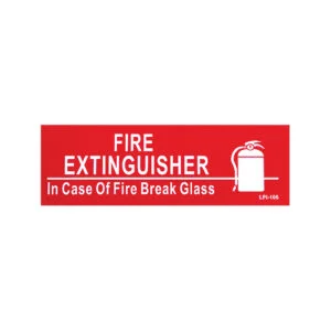 6" x 2" Fire Extinguisher - In Case of Fire Sign Self-adhesive Vinyl - BL106 (10 pieces per pack)