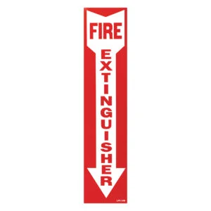 4" x 18" Fire Extinguisher Arrow Down Sign Self-adhesive Vinyl - BL109 (10 pieces per pack)