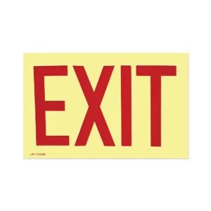 EXIT Glow In The Dark Vinyl Self Adhesive Sign - G112 (10 pieces per pack)