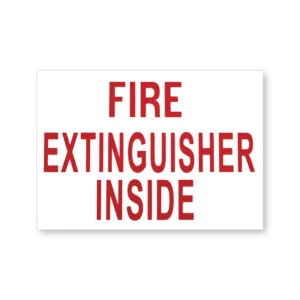 4" x 3" Fire Extinguisher Inside Sign Self-adhesive Vinyl  - BL172 (10 pieces per pack)