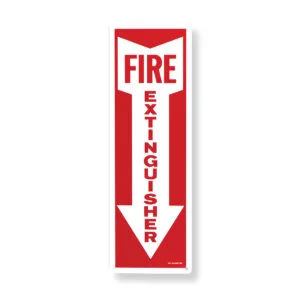 Aluminum Fire Extinguisher Arrow Sign 4" X 12" - A108 (10 pieces per pack)