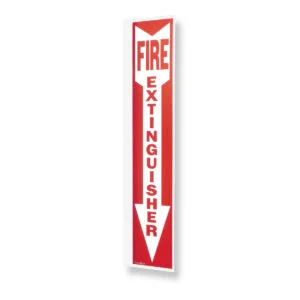 Aluminum 90 Degree Angle Fire Extinguisher Arrow  Sign 4" x 18" - AWM109 (10 pieces per pack)