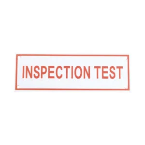 Inspection Test Aluminum Sign 6" x 2" - A160 (10 pieces per pack)