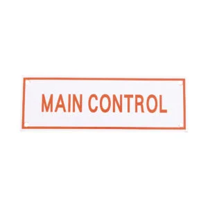 Main Control Aluminum Sign 6" x 2" - A233 (10 pieces per pack)