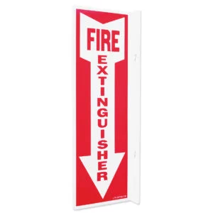 Rigid Plastic 90° Angle Fire Extinguisher Arrow Sign 4" x 12" -  RP-90DEG108 (10 pieces per pack)