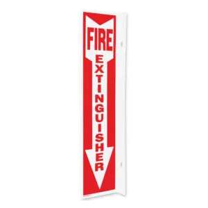 Rigid Plastic 90° Angle Fire Extinguisher Arrow Sign 4" x 18" RP-90DEG109 (10 pieces per pack)
