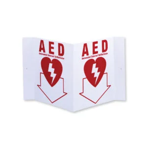 3-D Rigid Plastic Angle Sign AED (10 pieces per pack)