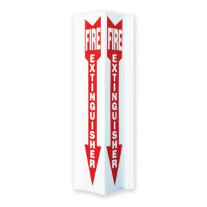 3D Rigid Plastic Angle Fire Extinguisher Arrow Sign 4" x 18" - PTD109 (10 pieces per pack)