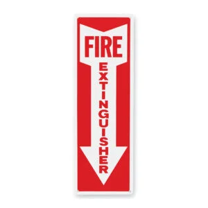 Rigid Plastic Fire Extinguisher Arrow Sign 4" x 12" - RP108 (10 pieces per pack)