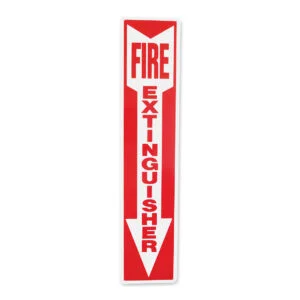 Rigid Plastic Fire Extinguisher Arrow Sign 4" x 18" - RP109 (10 pieces per pack)