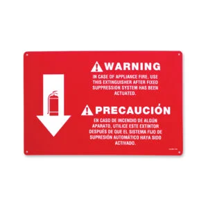 Rigid Plastic K-Class Fire Extinguisher Arrow K Class Sign - RP189 (10 pieces per pack)