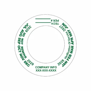 Custom Imprinted Verification of Service Collars 1-3/8" I.D. (250 labels per roll)