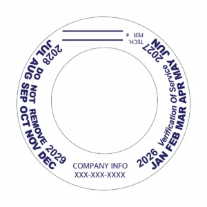 Custom Imprinted Verification of Service Collars 2-1/8" I.D. (250 labels per roll)