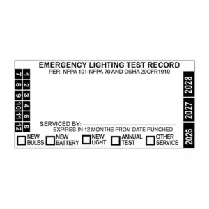 Emergency Lighting Test Label, Blank (100 labels per roll)