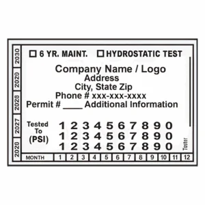 Custom 6 Year Standard Hydrotest - White (500 labels per roll)