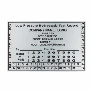 Custom Low-Pressure Hydrostatic Test - Metallic (500 labels per roll)